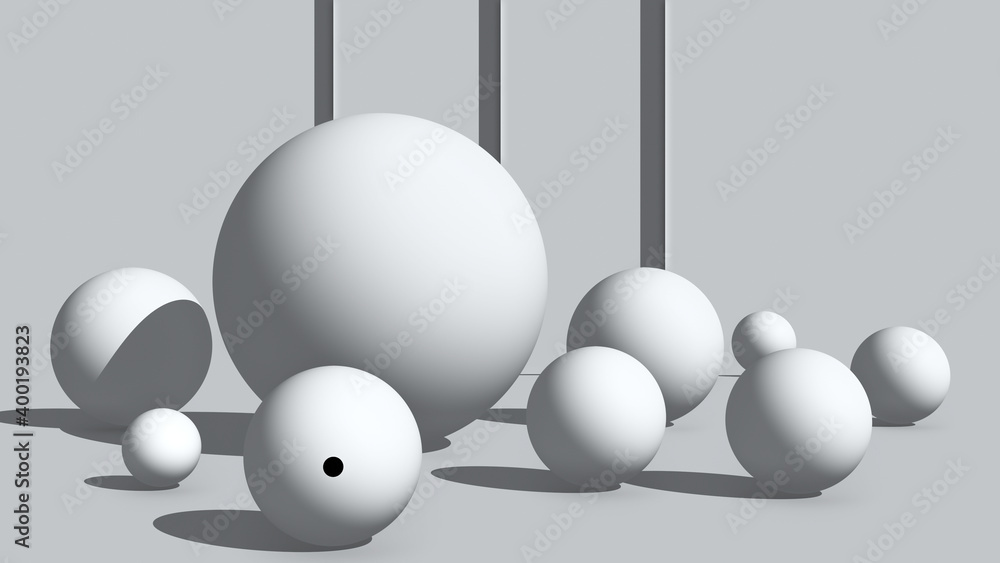 Gruppe gelb / grau Kugeln vor gelb / grau Hintergrund für Werbung und Beschriftung. 3D gerendert Illustration  Gruppe gelb / grau Kugeln vor gelb / grau Hintergrund für Werbung und Beschriftung. 3D gerendert Illustration 