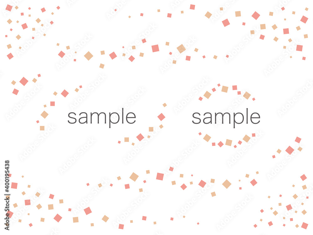 Fototapeta premium ピンク系の幾何学模様素材 装飾 罫線 紙吹雪 Confetti Geometry Decoration frame