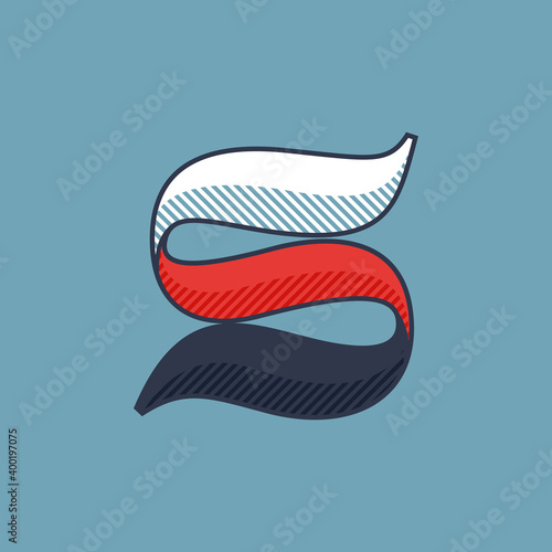 S letter logo with shadow lines effect.