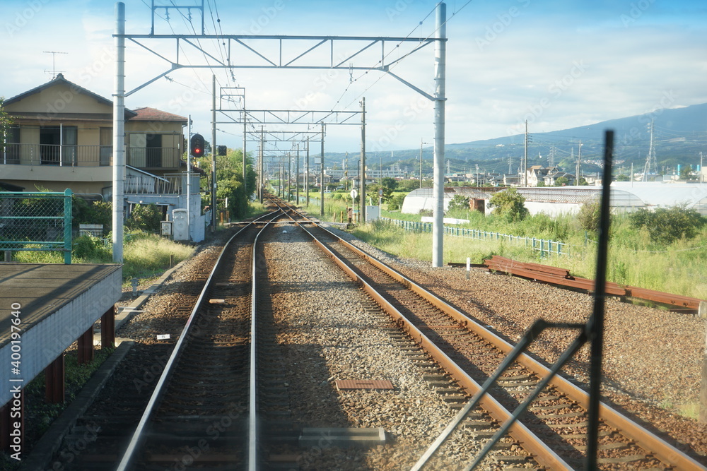 Countryside Railway view from the train in Izu, Japan - 運転席からの光景 伊豆箱根鉄道 駿豆線