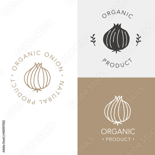 Vector onion logo design template set