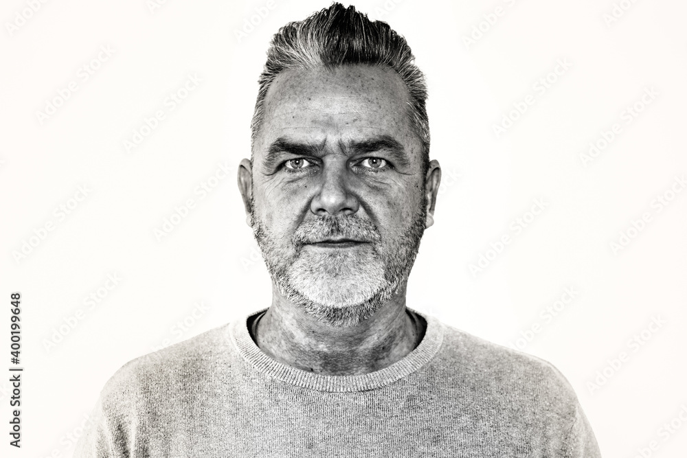 Middle aged man with modern hairstyle