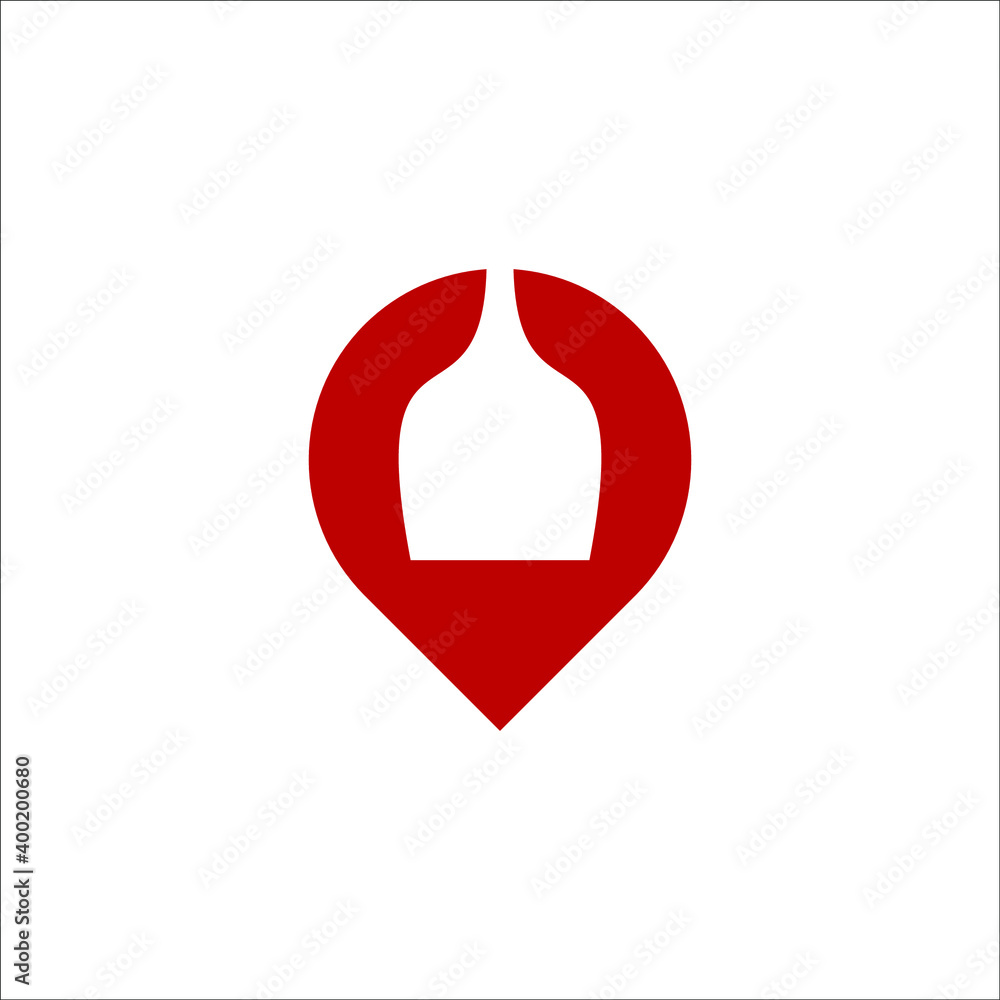 Fototapeta premium Glass Pin Point Logo Design 