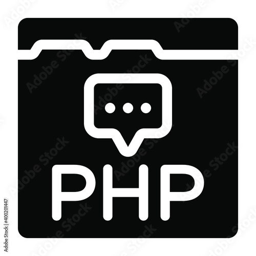 
An icon of php language in solid editable design
