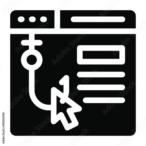 
An icon of phishing website in editable solid design
