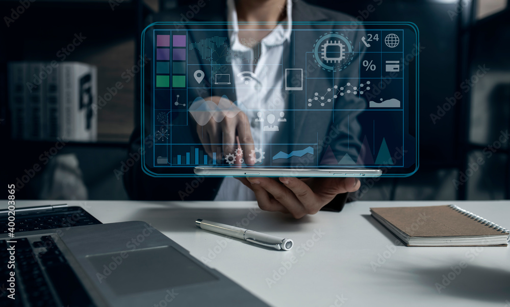 Trader at work and digital Stock market concept. Trader at work and digital Stock market concept.