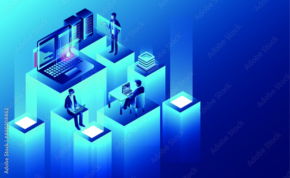 Digital technology concept new innovative ideas isometric illustration Digital technology concept new innovative ideas isometric illustration