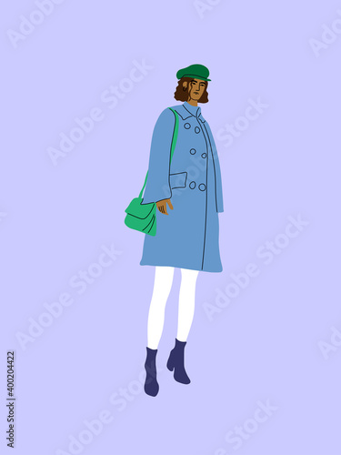 A girl in coats. Fashion and style