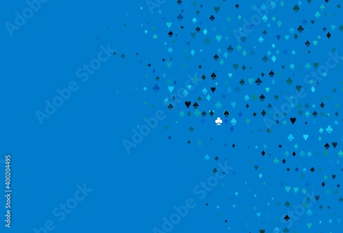Light BLUE vector template with poker symbols.