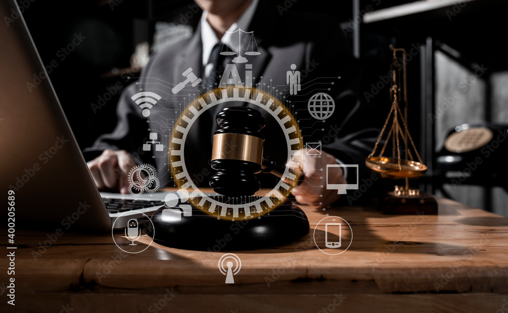 Concepts of Law and Legal services. Lawyer hand with interface icons. Concepts of Law and Legal services. Lawyer hand with interface icons.