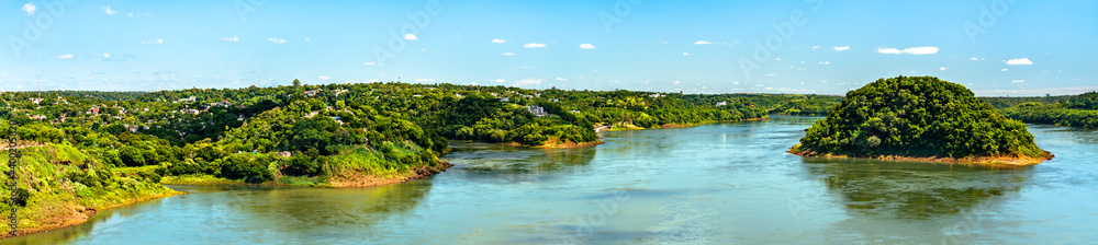 The Parana river at the border of Paraguay and Brazil in South America The Parana river at the border of Paraguay and Brazil in South America