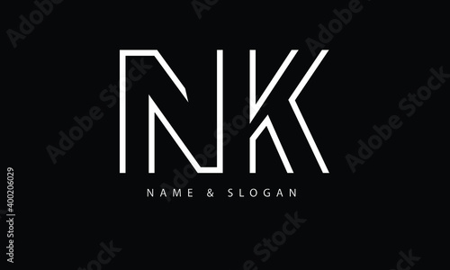 NK, KN, N, K abstract letters logo monogram