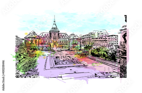 Cuadro en lienzo Building view with landmark of Craiova is the 
city in Romania