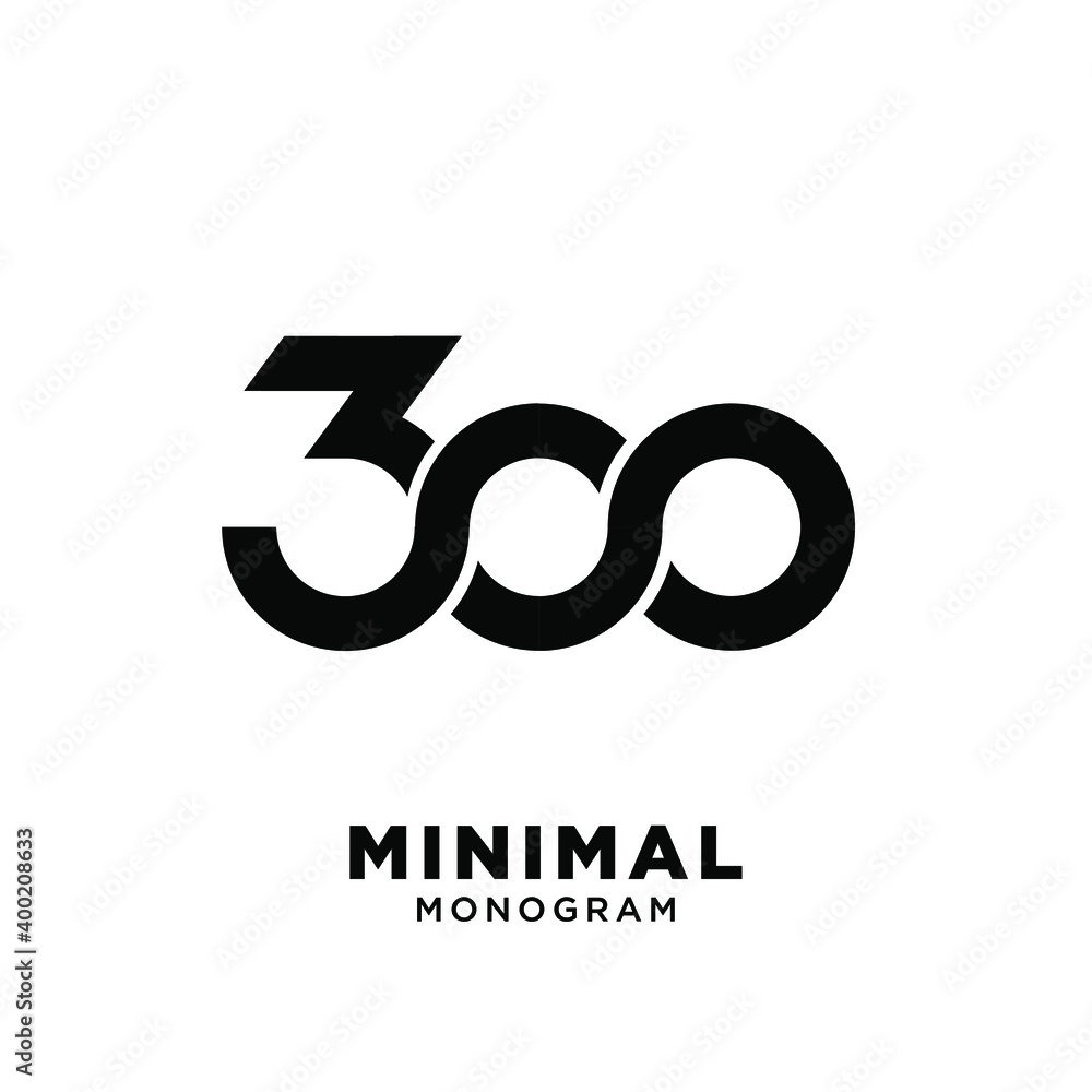 300 infinity number initial logo design - obrazy, fototapety, plakaty 