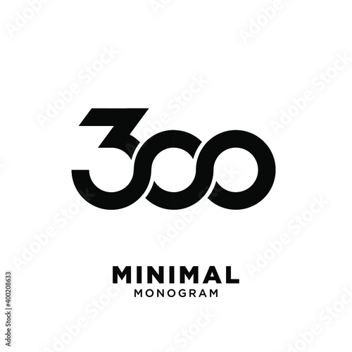Tableau sur toile 300 infinity number initial logo design