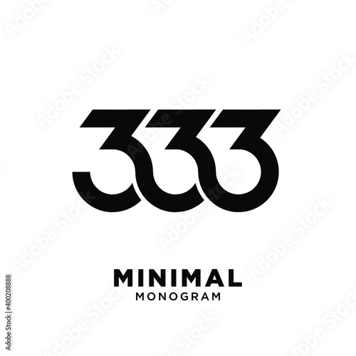 333 infinity number initial logo design