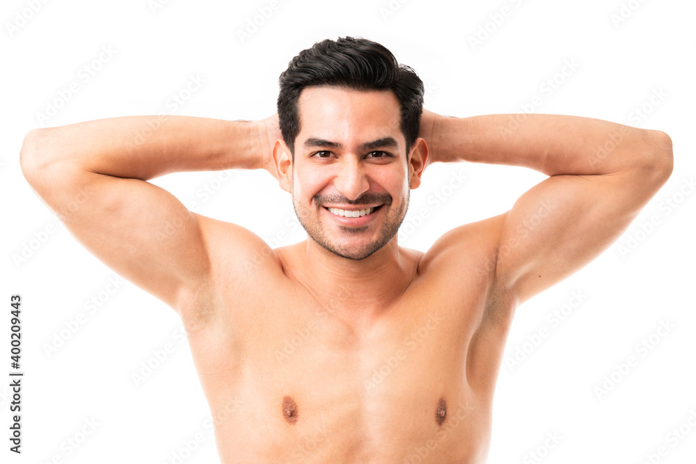 Good looking man posing on white background Good looking man posing on white background