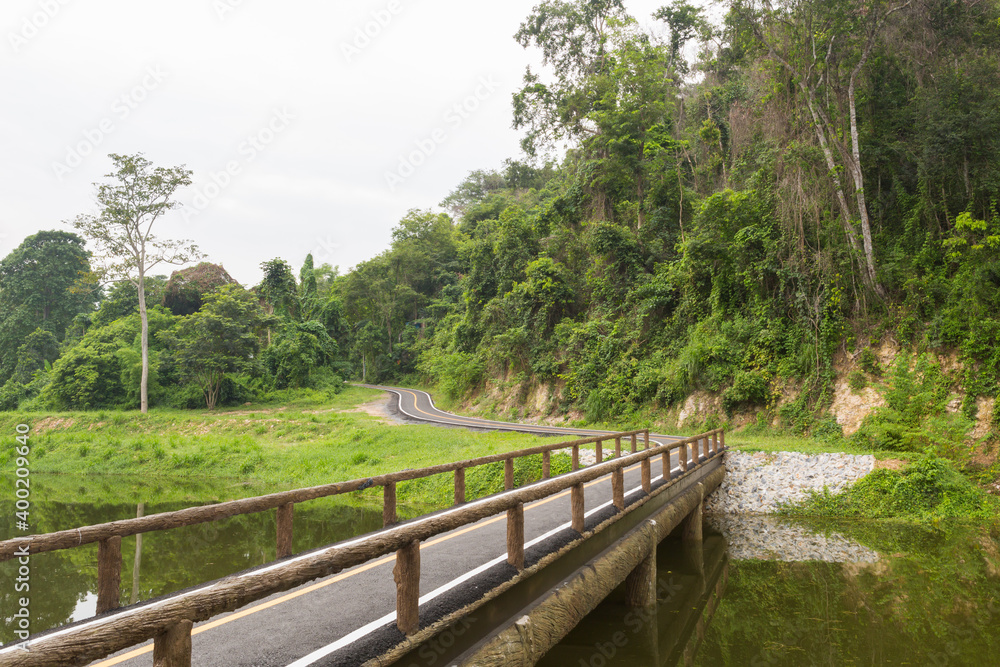 Bike lane at Namtok Samlan National Park in Saraburi Thailand is a reservoir that tourists come to relax Bike lane at Namtok Samlan National Park in Saraburi Thailand is a reservoir that tourists come to relax