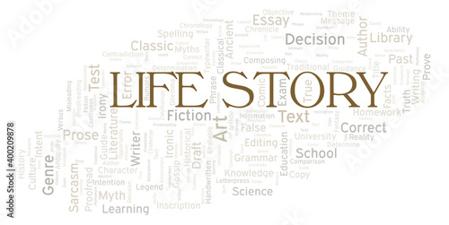 Life Story typography word cloud create with the text only