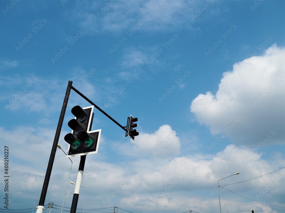 Naklejka premium Traffic light on the road