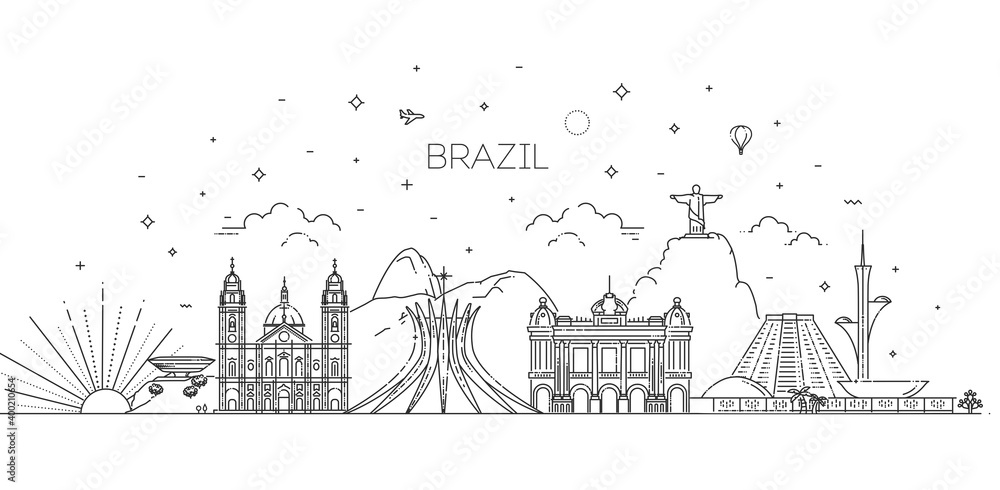 Brazil architecture line skyline