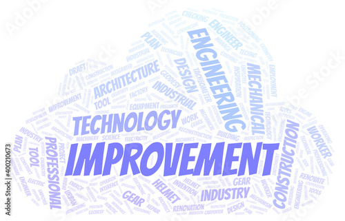 Improvement typography word cloud create with the text only