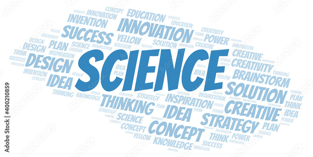 Science typography word cloud create with the text only. Science typography word cloud create with the text only.