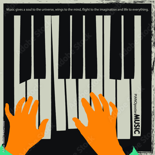 Musical poster for your design. Music elements design for card, invitation, flyer. Music background vector illustration. Music piano keyboard.