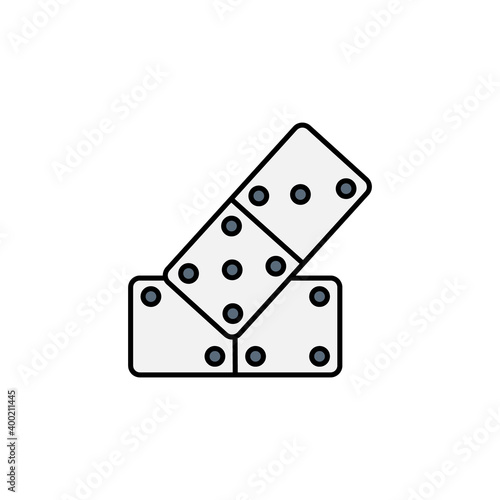 domino game line icon. Signs and symbols can be used for web, logo, mobile app, UI, UX on white background.