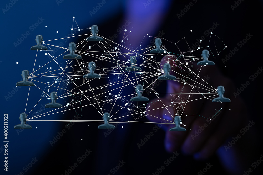 Obraz premium videoconference group of people talking in social network business