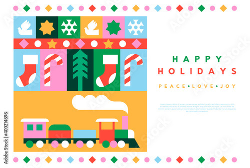 Christmas Holiday children toy mosaic template