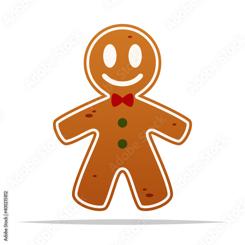 Gingerbread man cookie vector isolated illustration