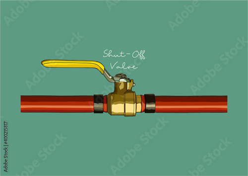 Vector Illustration of Water Shut Off / Shut Down Valve	