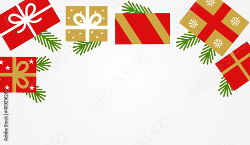 Christmas presents card background.