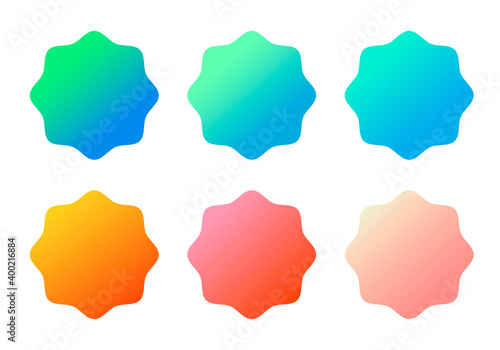 Rounded gradient interface icons. Vector bright element set for app or video game