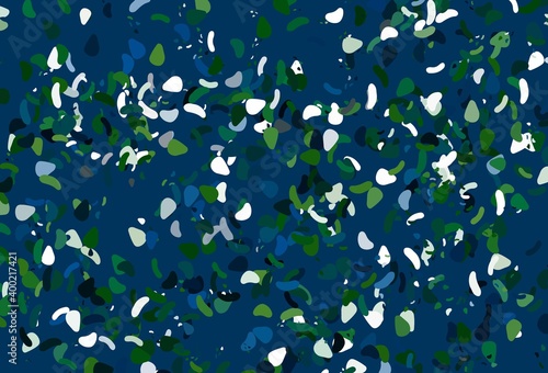 Light blue, green vector texture with random forms. © Dmitry
