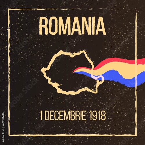 Vintage background about romanian union day. Ancient and old photo effect about 1st of december 1918 - the national day of Romania.