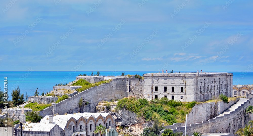 View of Casemate Barracks in Kings Warf on Bermuda Island 