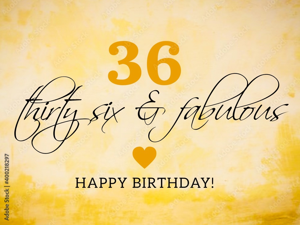 Fototapeta premium Retro happy birthday card illustration