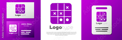 Logotype Tic tac toe game icon isolated on white background. Logo design template element. Vector.