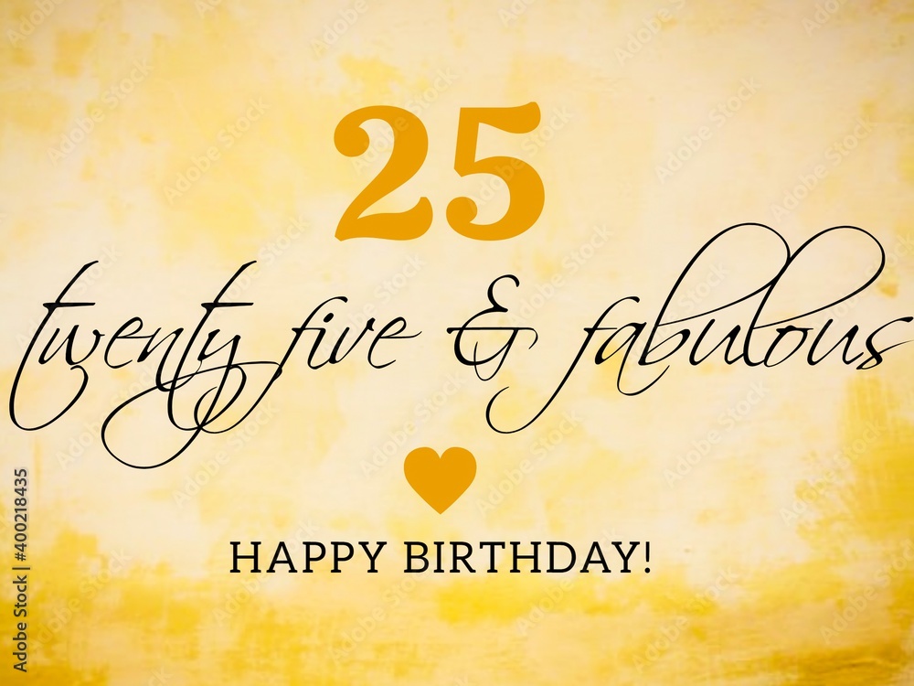 Obraz premium Retro happy birthday card illustration