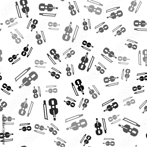 Black Violin icon isolated seamless pattern on white background. Musical instrument. Vector.