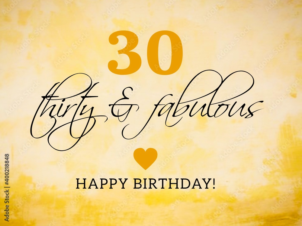 Obraz premium Retro happy birthday card illustration