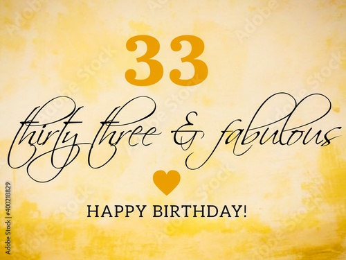 Retro happy birthday card illustration