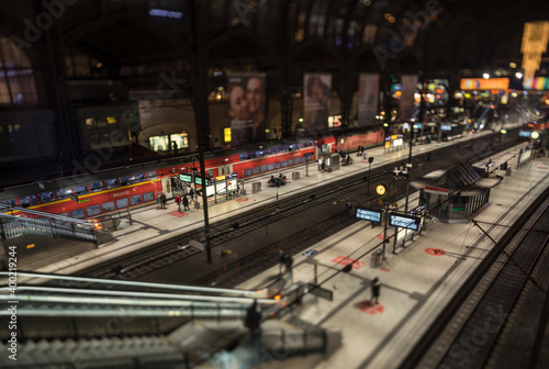 toy effect view of an urban railway station © roostler