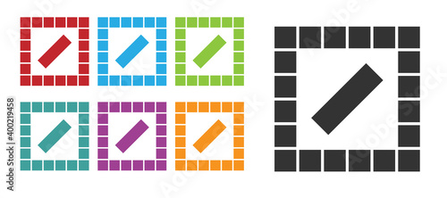 Black Board game icon isolated on white background. Set icons colorful. Vector.