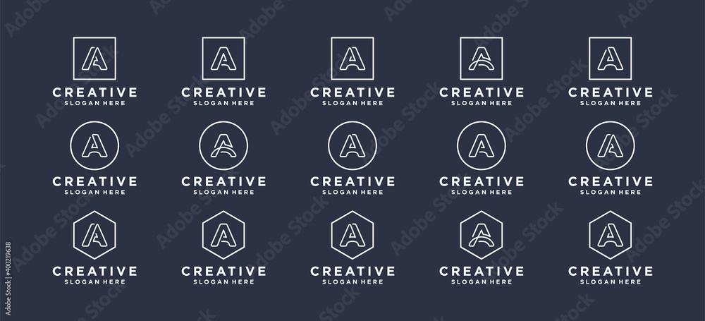 craetive letter A initials logo design. craetive letter A initials logo design.