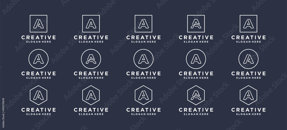 craetive letter A initials logo design.