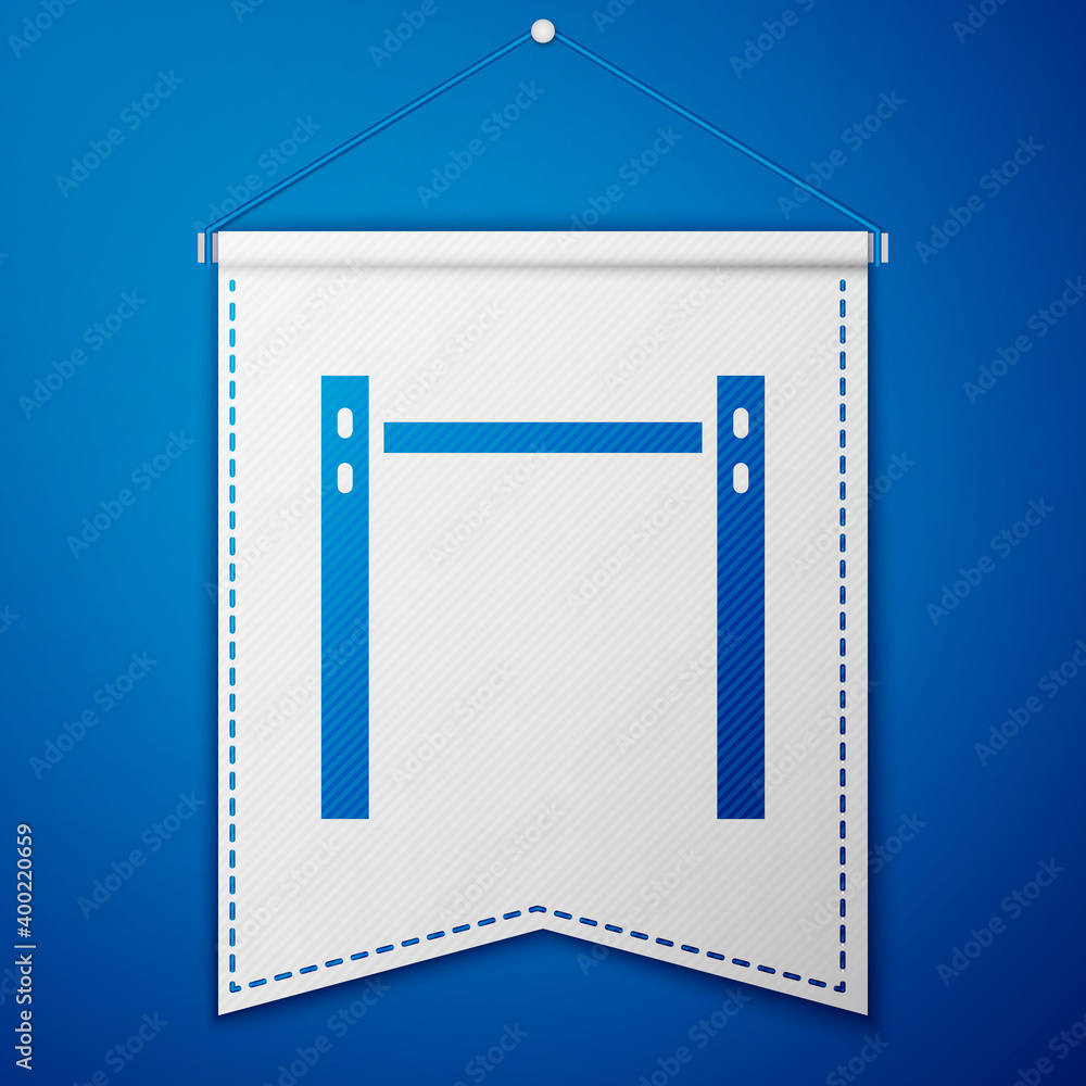 Blue Sport horizontal bar icon isolated on blue background. White pennant template. Vector. Blue Sport horizontal bar icon isolated on blue background. White pennant template. Vector.