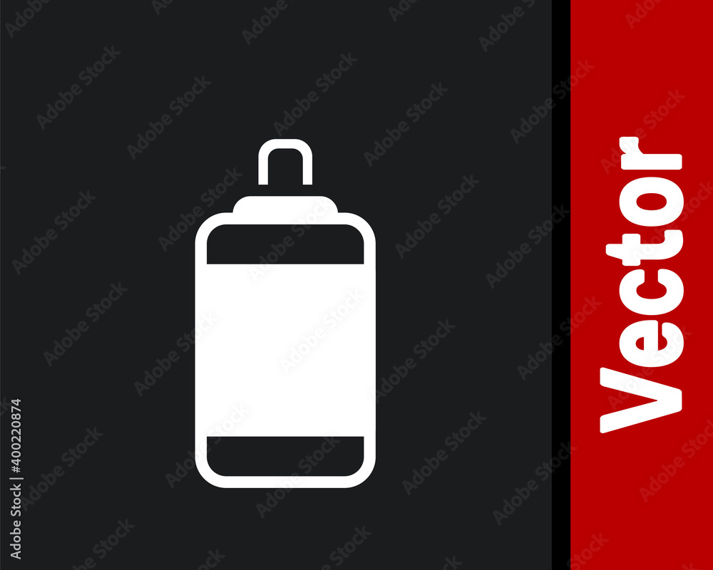 White Punching bag icon isolated on black background. Vector. White Punching bag icon isolated on black background. Vector.